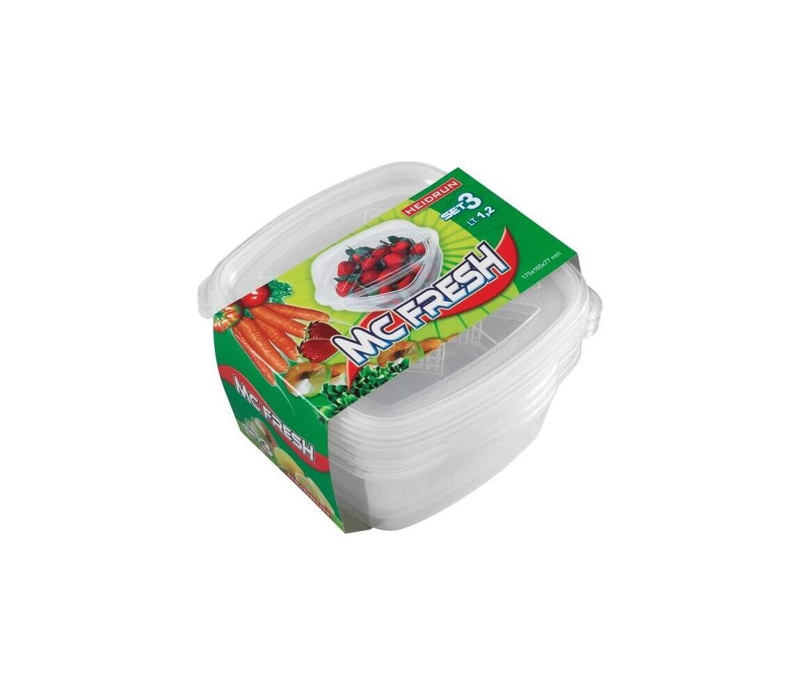 UTC SADA 3x Dóza na potraviny 1,2 l čirá