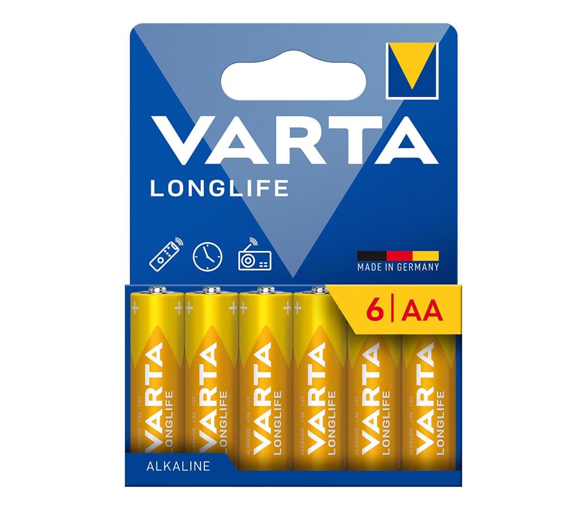 VARTA Varta 4106101736 - 6 ks Alkalické baterie LONGLIFE AA 1,5V