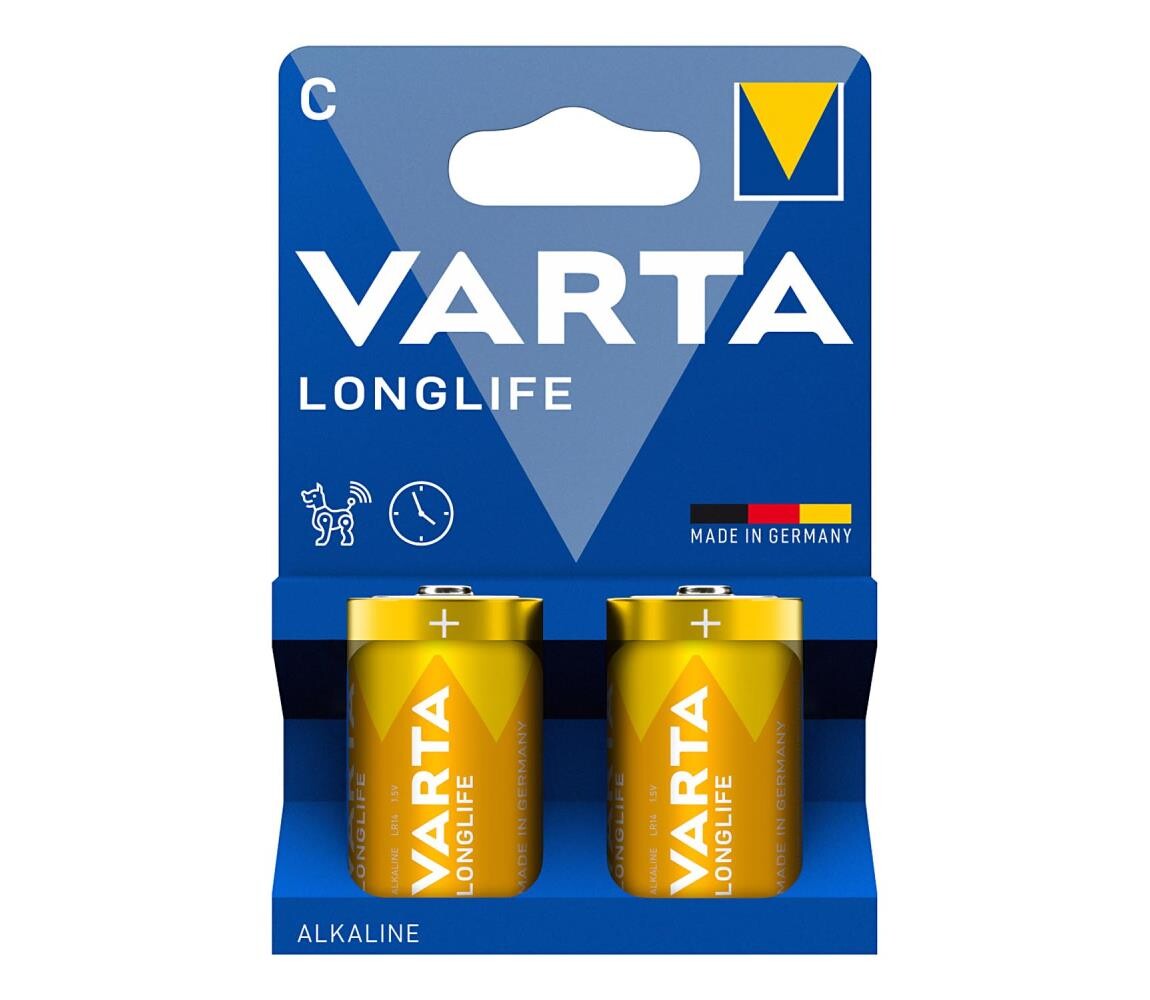 VARTA Varta 4114101422 - 2 ks Alkalické baterie LONGLIFE LR14/C 1,5V