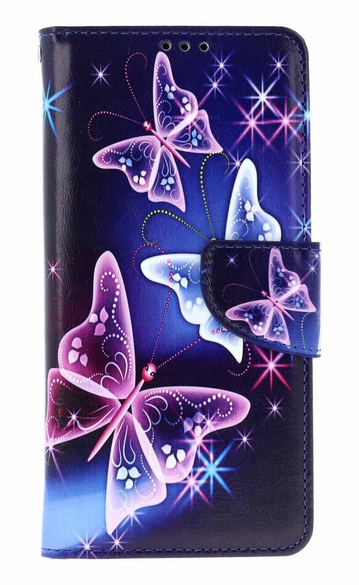 Pouzdro TopQ Vivo V50 Lite knížkové Modré s motýlky 140230