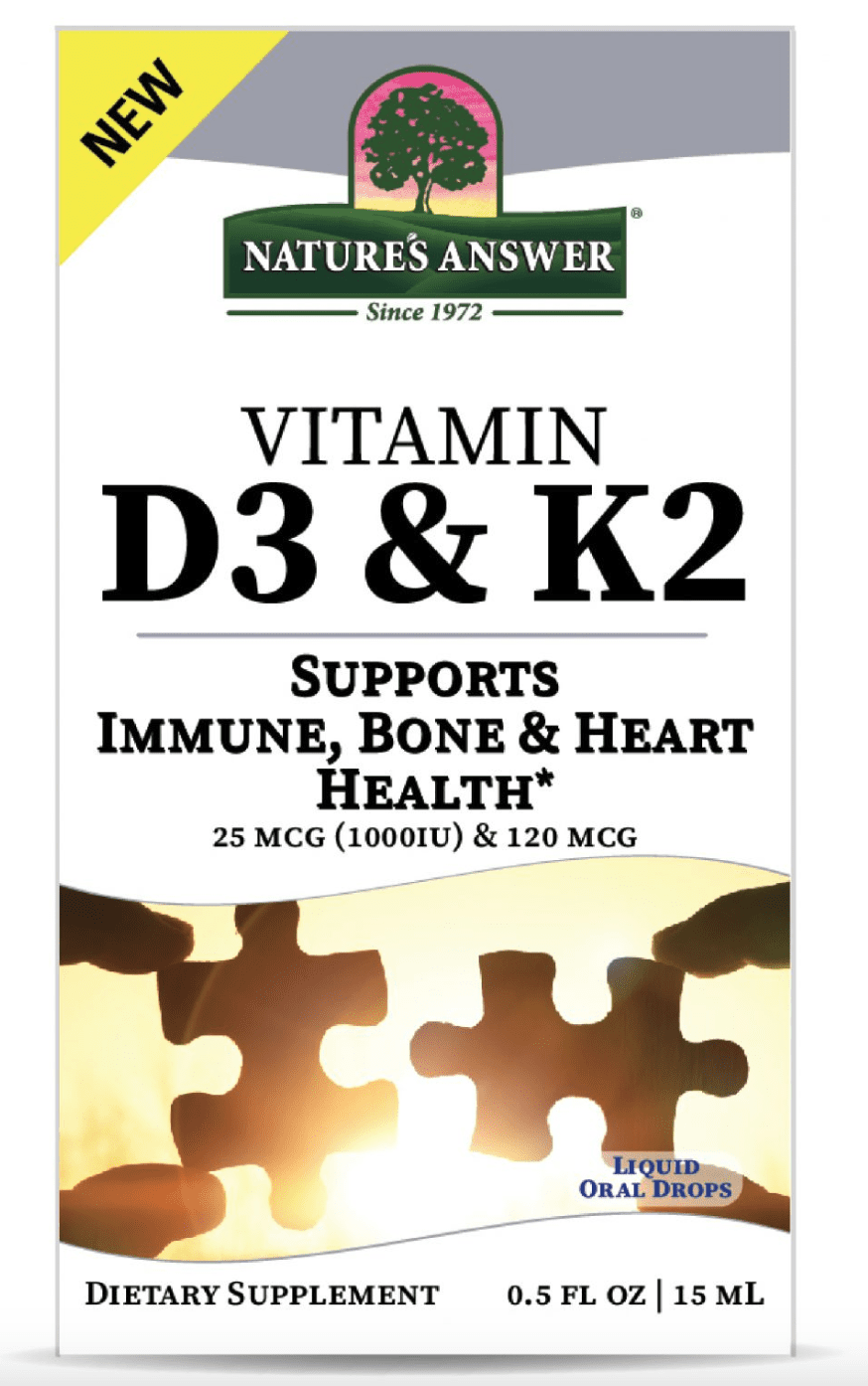 Nature's Answer Vitamin D3 & K2, tekutý, 15 ml
