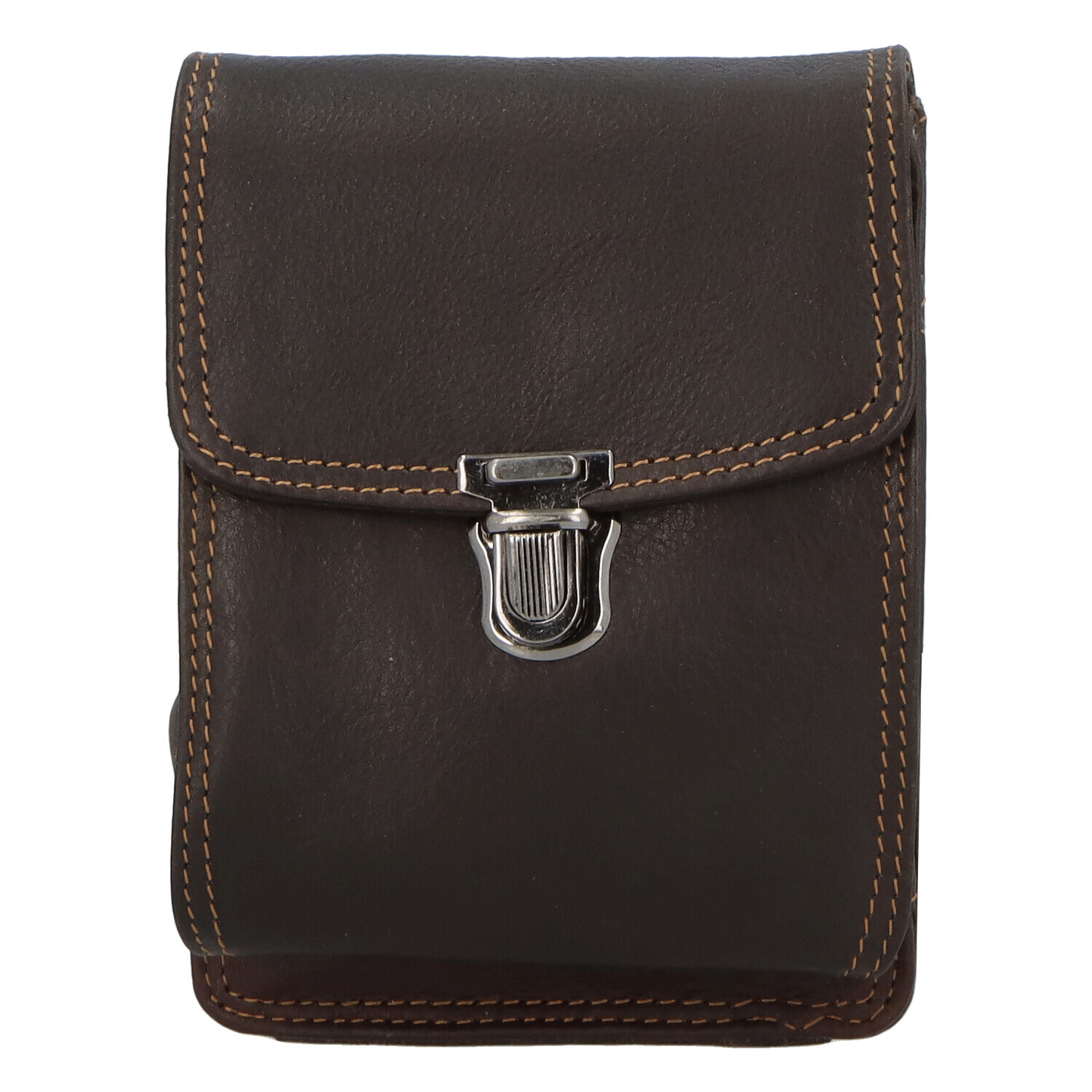 Pánská kožená crossbody taška tmavě hnědá - GreenWood Upton hnědá