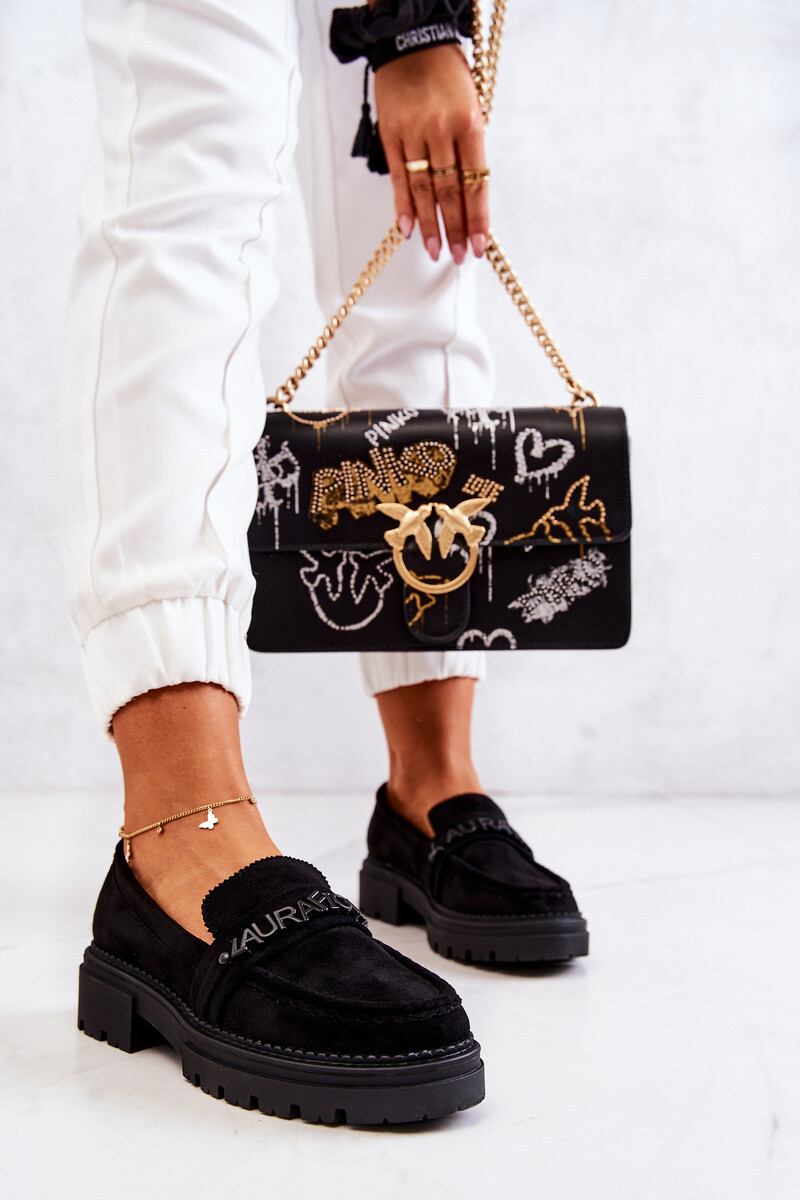 Suede Loafers Letters La.Fi