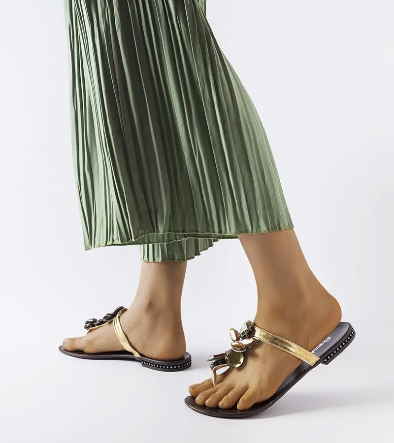 Gemre Golden elegant flip-flops Zarattini