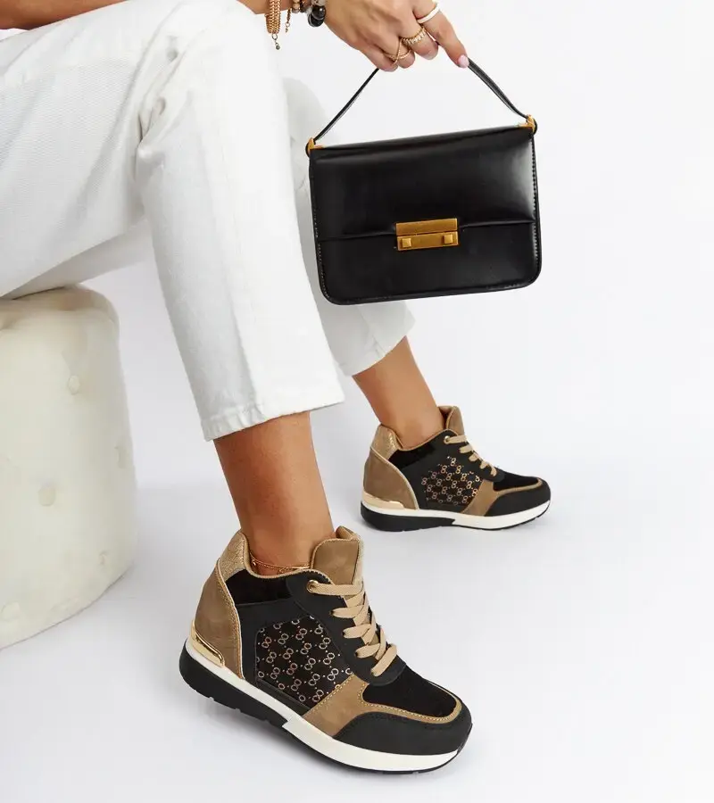 Gemre Black wedge sneakers Chestnut