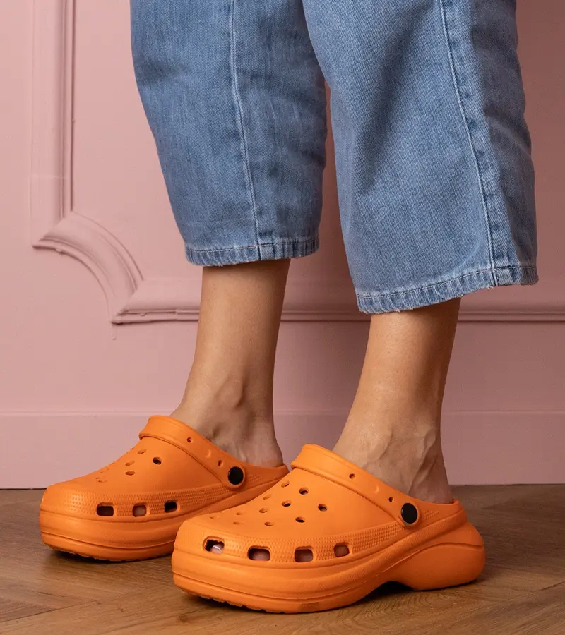 Gemre Orange platform mules Kameris