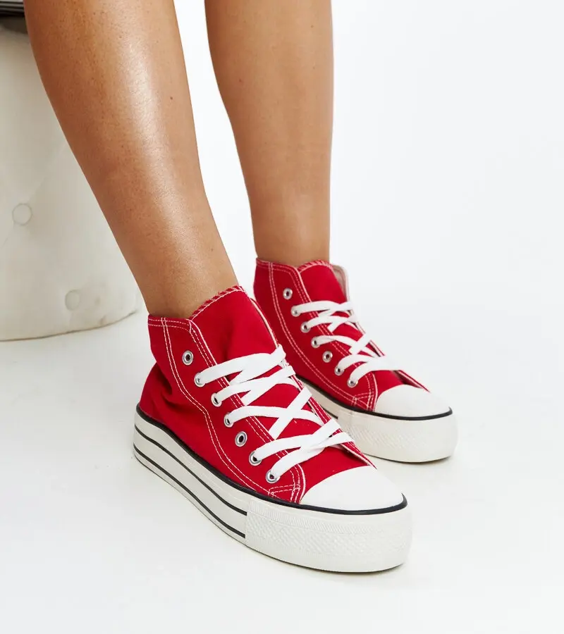 Gemre Red high-top sneakers with thick soles Bagy