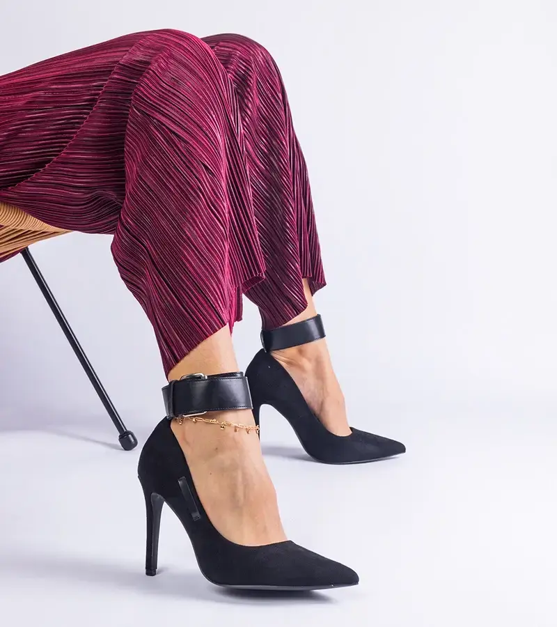 Gemre Black suede eco-leather stiletto pumps Andressio