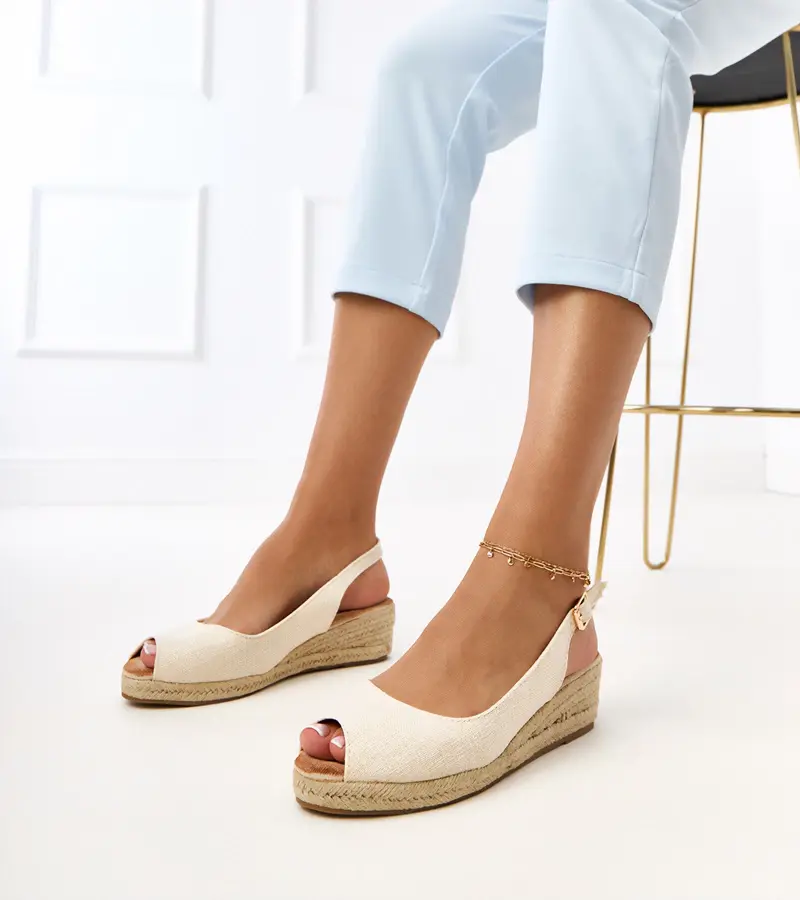 Gemre Beige wedge espadrille sandals Nevarez