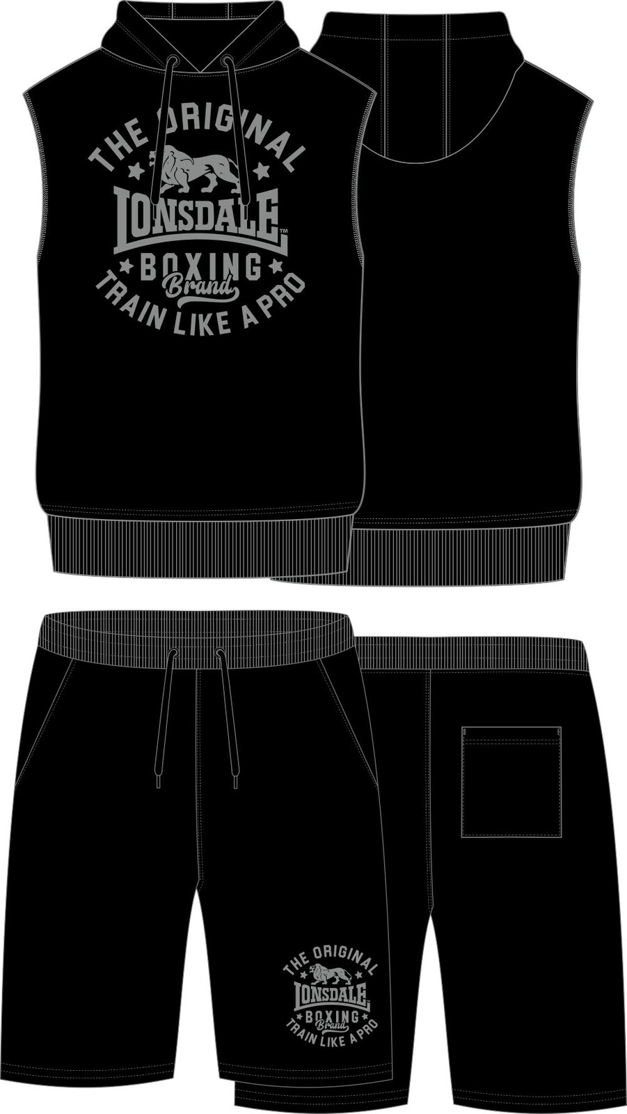 Lonsdale Men's sleeveless hoodie & shorts set regular fit