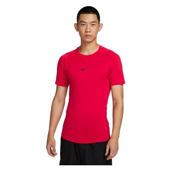 Nike M NP DF TIGHT TOP SS Pánské tréninkové tričko, červená, velikost XXL
