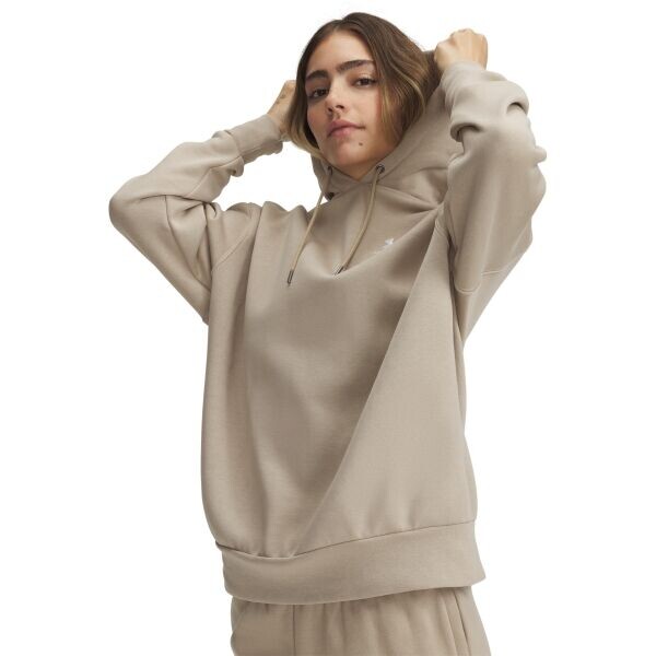 Under Armour ESSENTIAL FLC OS HOODIE Dámská mikina, hnědá, velikost