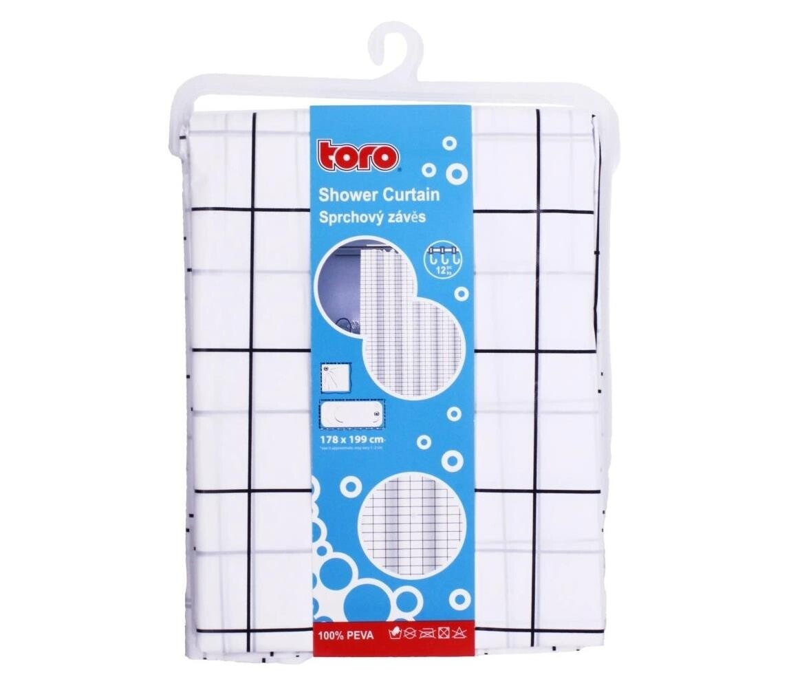 UTC Sprchový závěs TORO EASY 178x199 cm bílá/černá