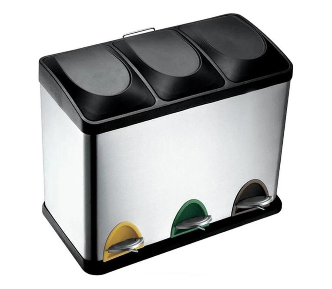 UTC Odpadkový koš na tříděný odpad 45 l černá/nerez