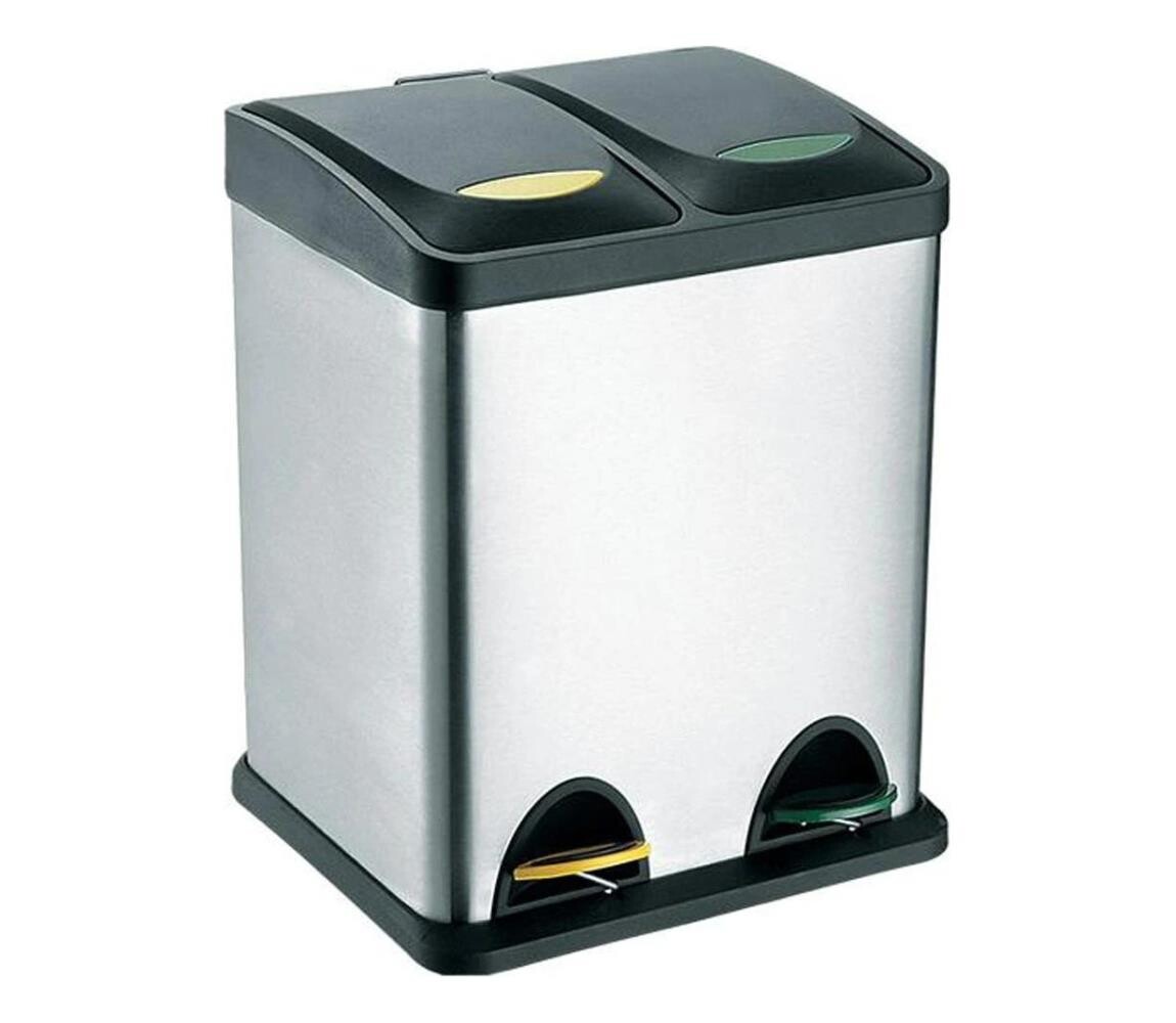 UTC Odpadkový koš na tříděný odpad 16 l černá/nerez