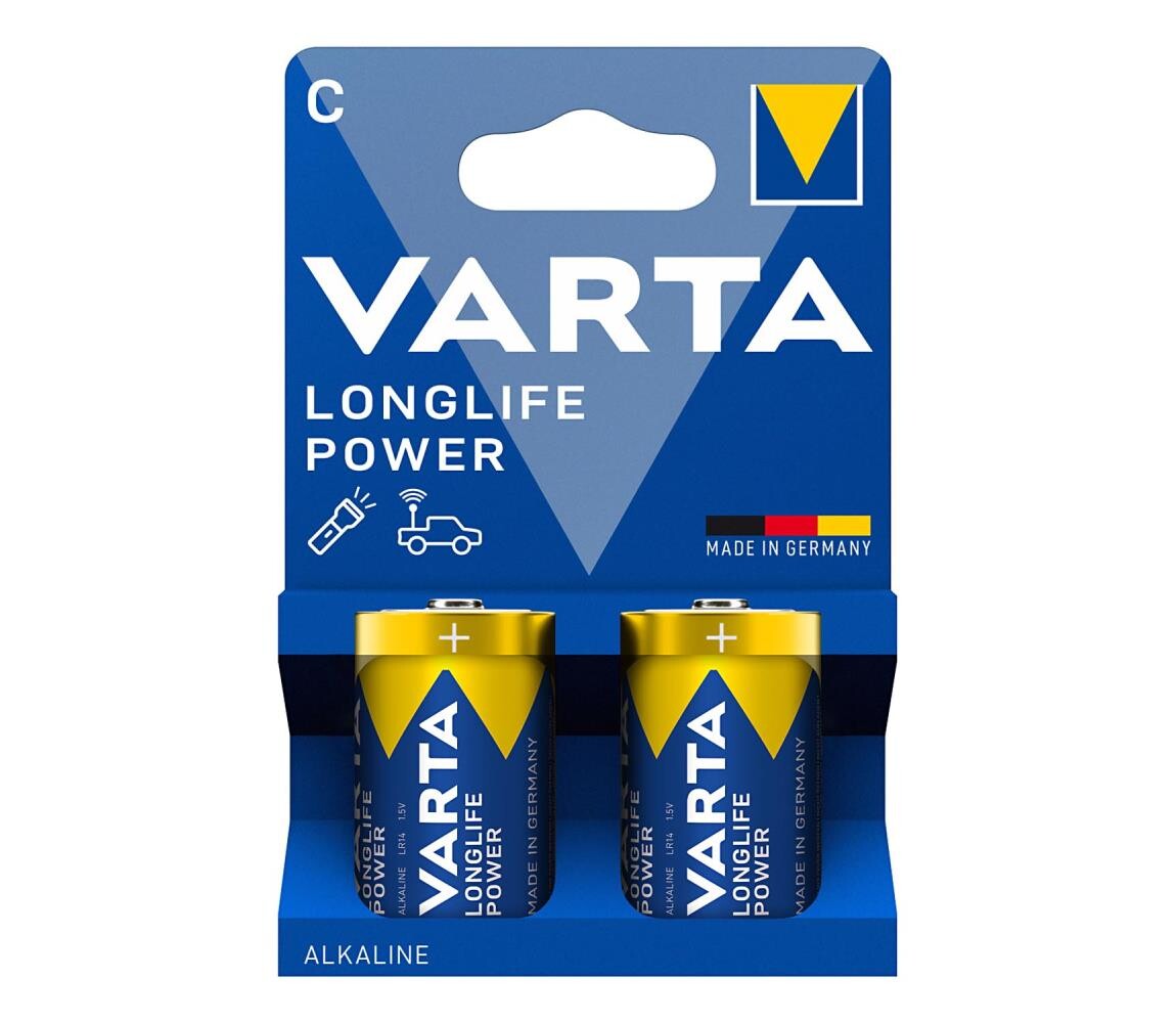 VARTA Varta 4914121422 - 2 ks Alkalické baterie LONGLIFE POWER LR14/C 1,5V