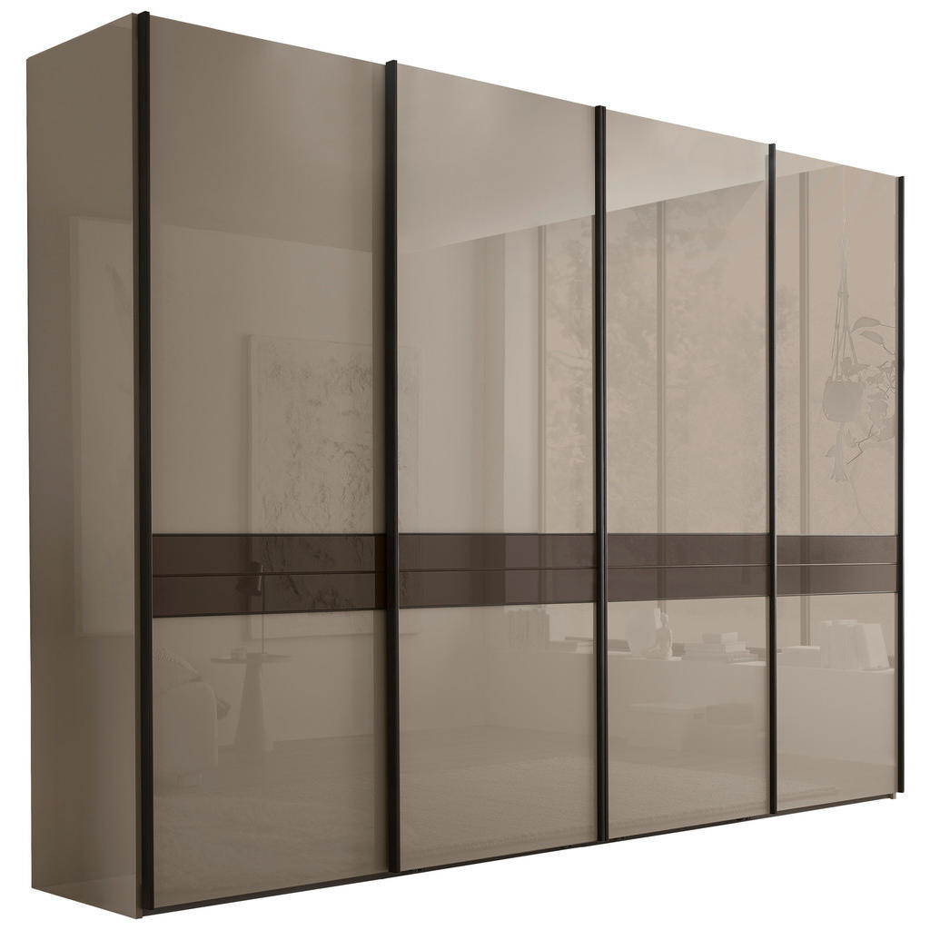 Novel SKŘÍŇ S POSOUVACÍMI DVEŘMI, barvy břidlice, šedavě hnědá, 330/236/67 cm