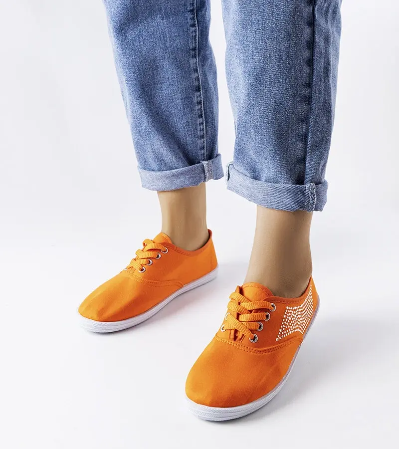 Gemre Orange sneakers with rhinestones Godfrey