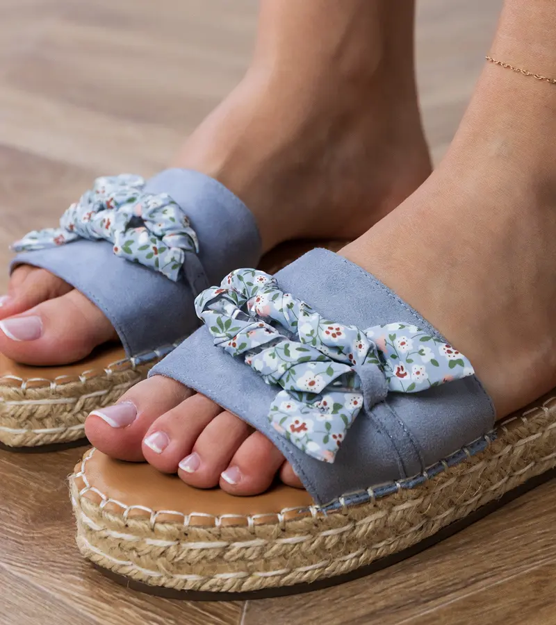 Gemre Blue espadrille flip-flops with a bow Kartis