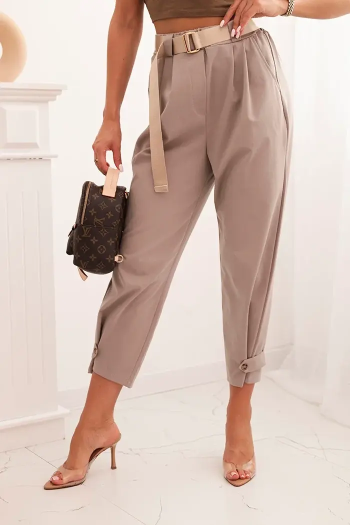 Kesi Włoski Kalhoty Summer Punto s uzávěrem na nohavicích fango