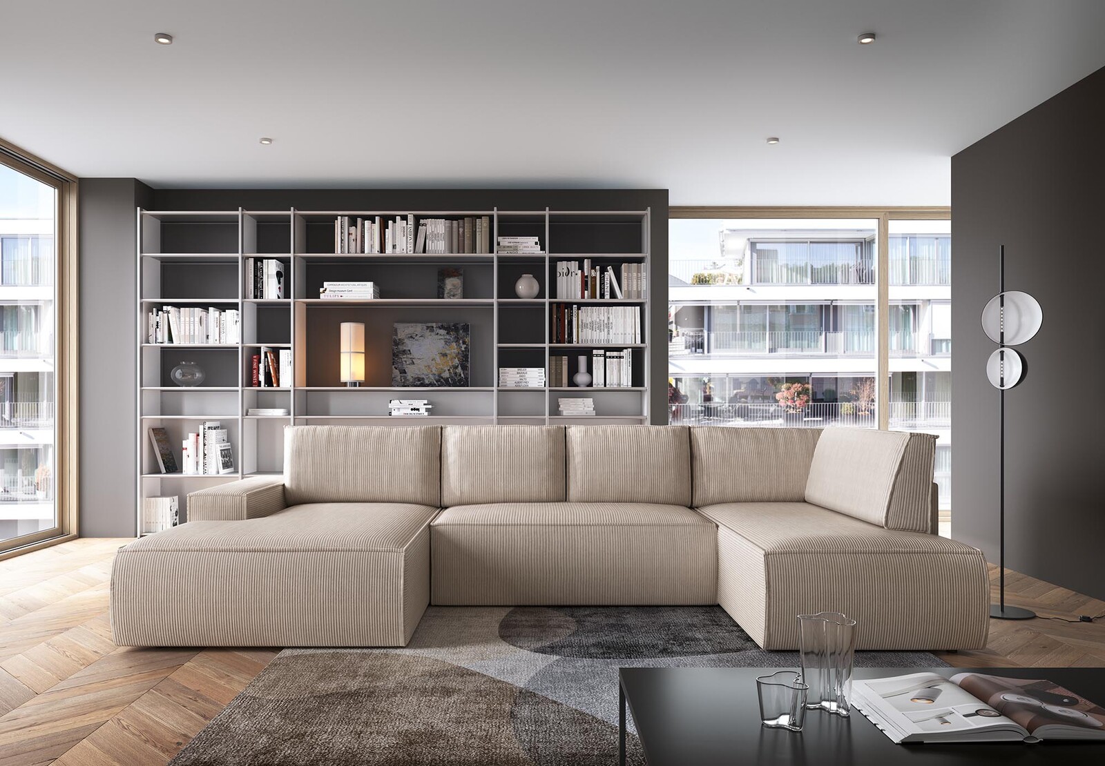 PCo Rohová sedací souprava FARO U2 (120), 329 cm Roh sedačky: Pravý roh, Barva látky: POSO 01 (Žlutá)