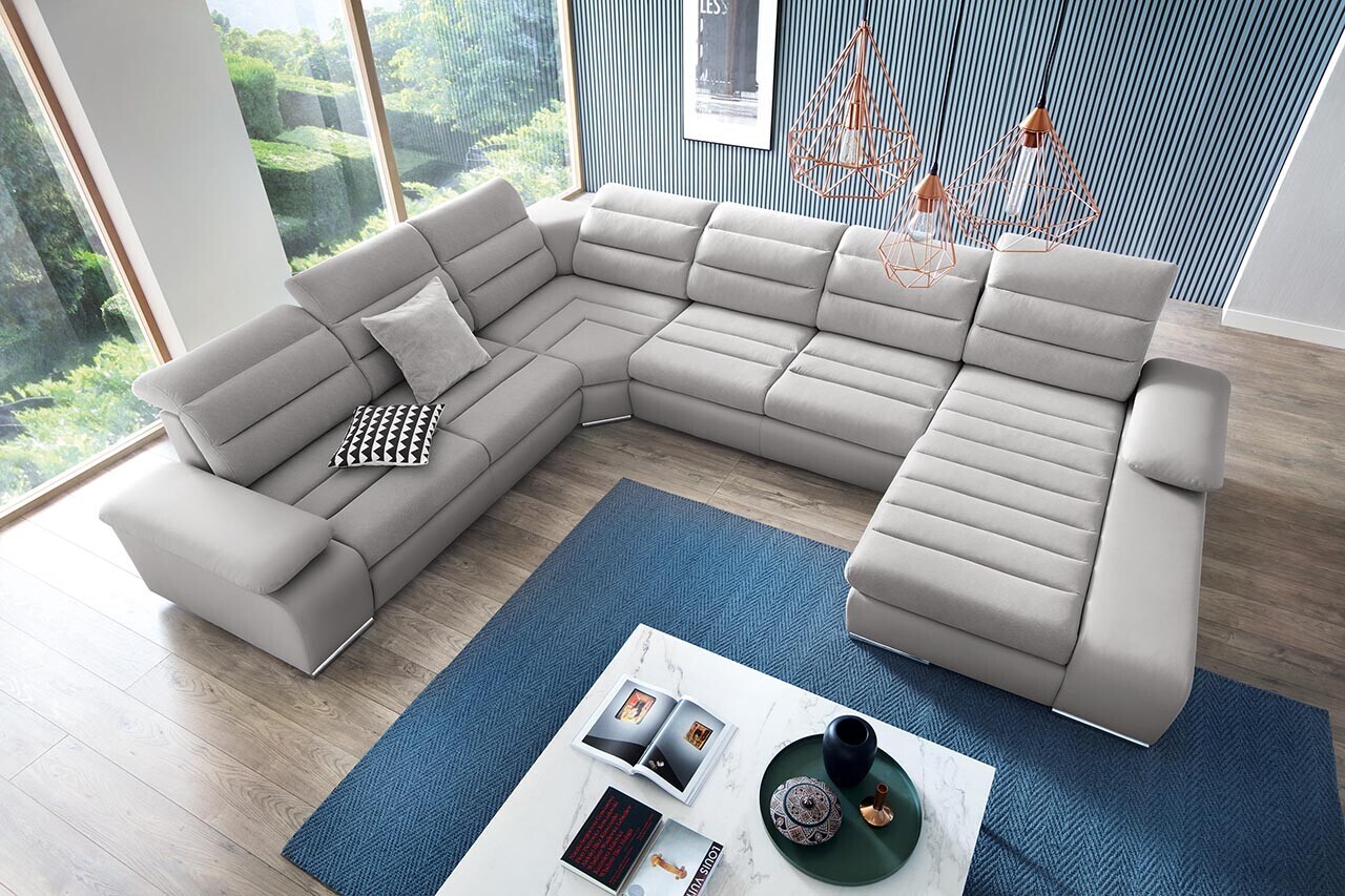 PCo Rohová sedací souprava KAMELOT III, 365 cm Roh sedačky: Pravý roh, Barva látky: ELEMENT 01 (Černá)