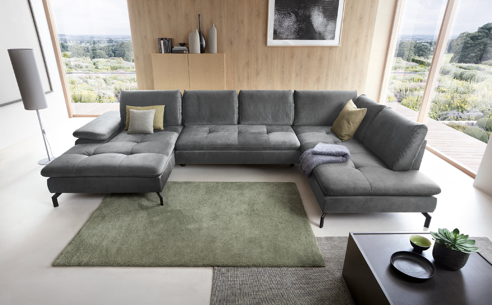 PCo Rohová sedací souprava VALERIE U2, 347 cm Roh sedačky: Pravý roh, Barva látky: BLUVEL 03