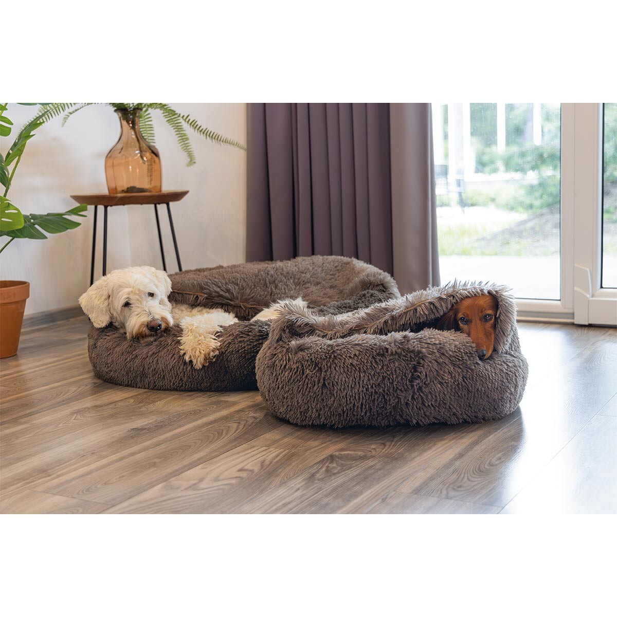 Beeztees yala pelíšek pro psy hnědý plyš Ø 70 cm