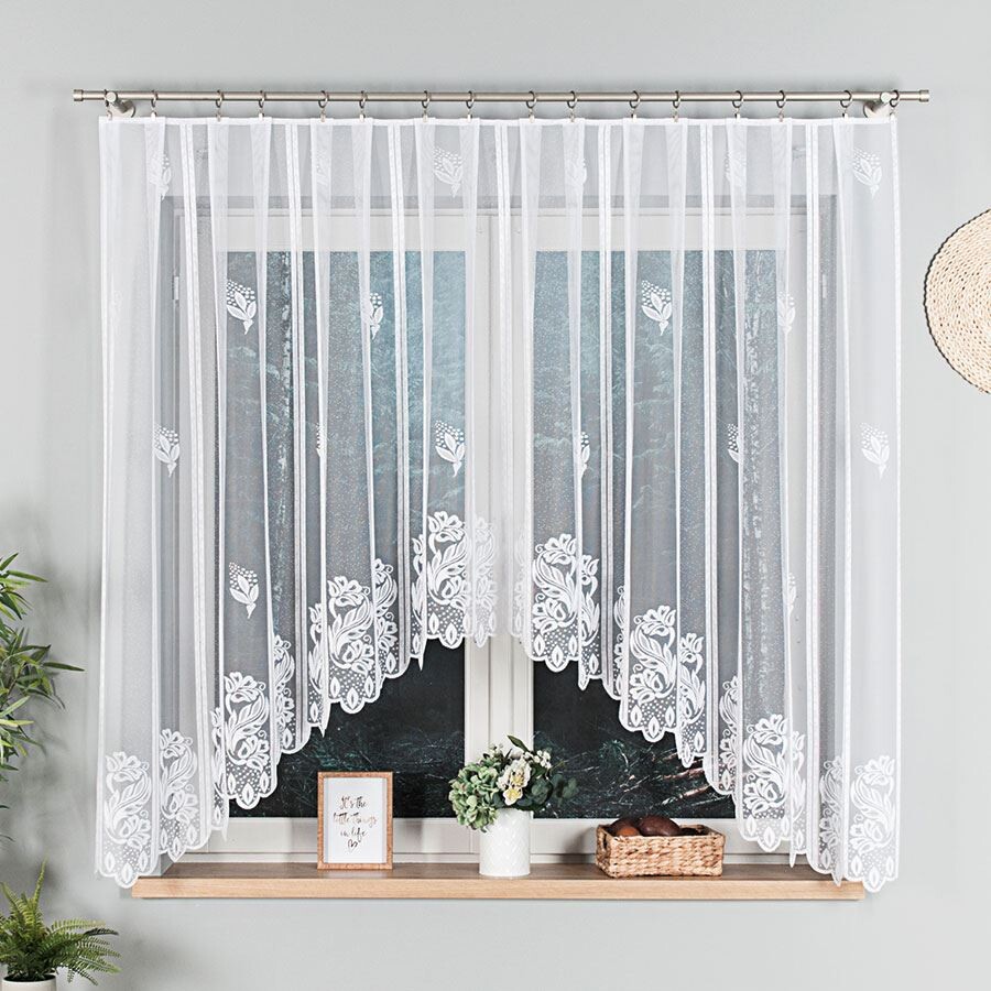 Dekorační oblouková krátká záclona na žabky BEATA 160 bílá 300x160 cm MyBestHome