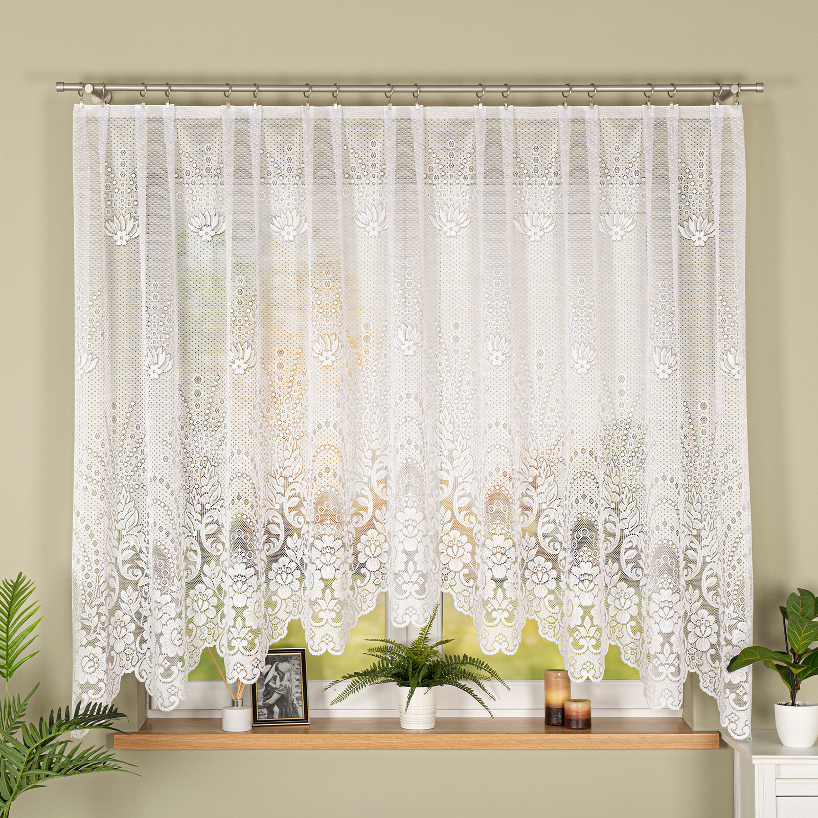 Dekorační oblouková krátká záclona na žabky ELA 160 bílá 300x160 cm MyBestHome