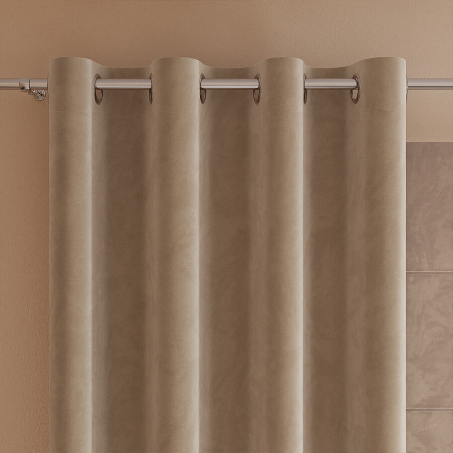 Dekorační velvet závěs s kroužky VELVI 001 tmavě béžová 140x250 cm (cena za 1 kus) MyBestHome