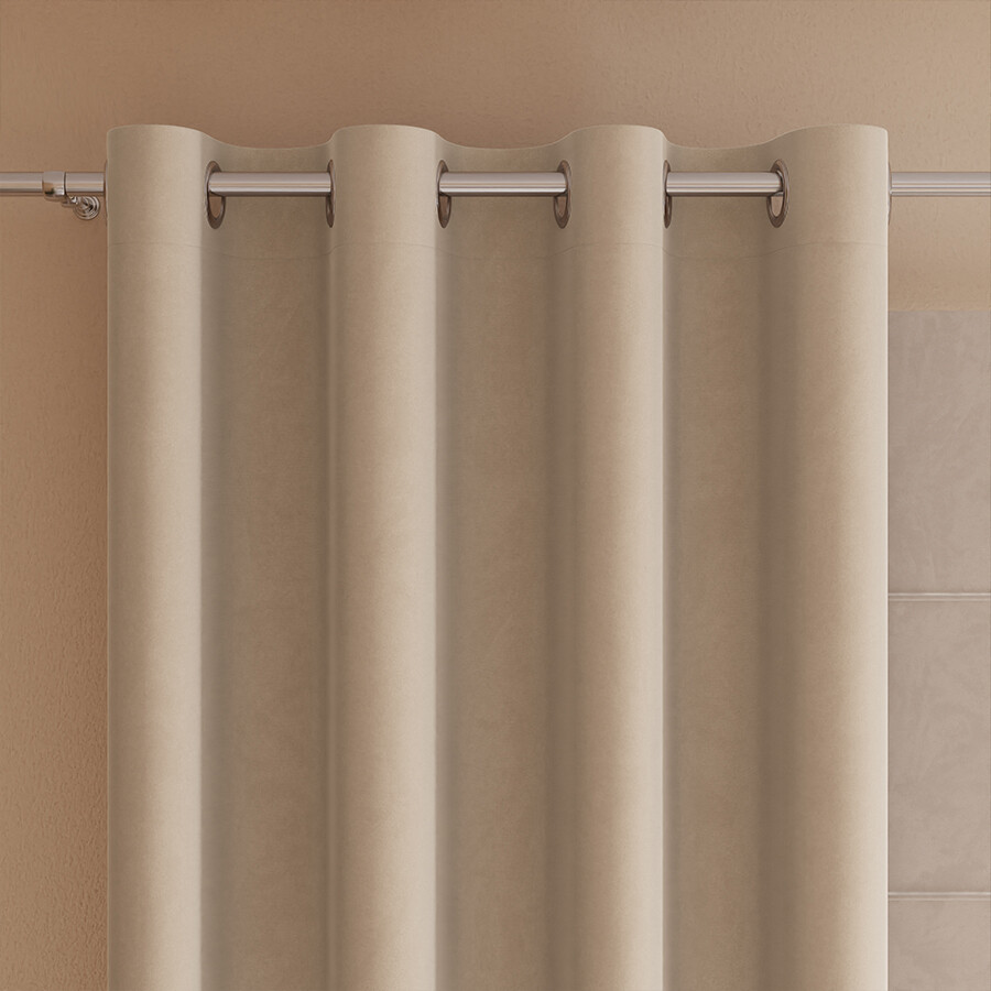 Dekorační velvet závěs s kroužky VELVI 003 světle béžová 140x250 cm (cena za 1 kus) MyBestHome