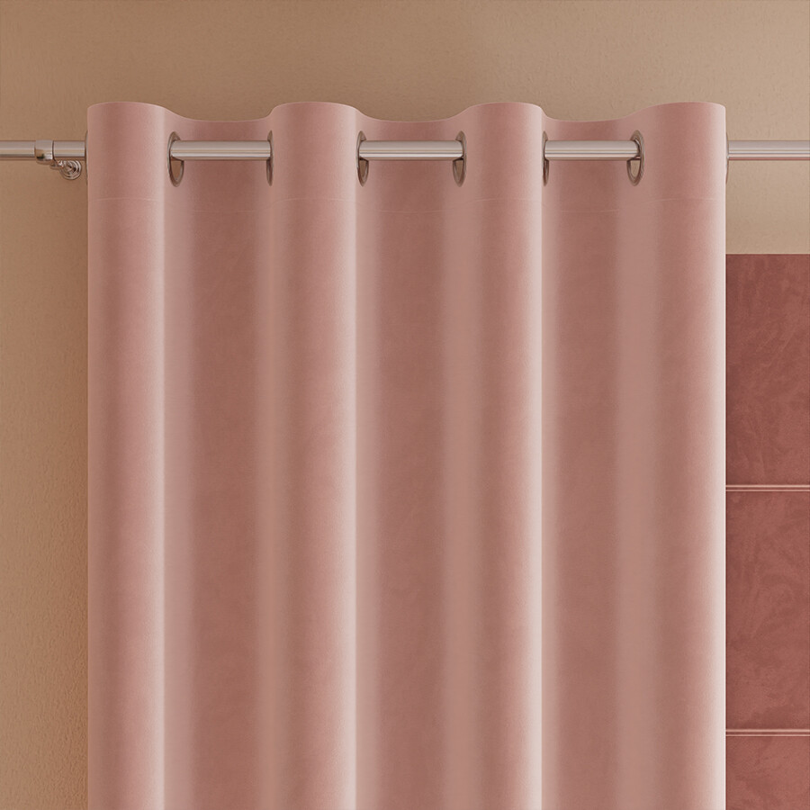 Dekorační velvet závěs s kroužky VELVI 004 pudrová růžová 140x250 cm (cena za 1 kus) MyBestHome