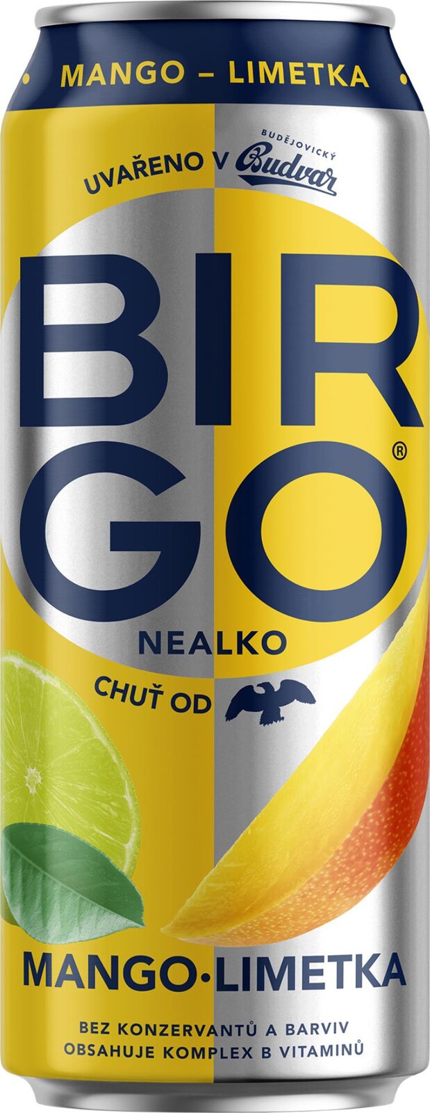 Nealkoholické pivo BIRGO - mango, limetka,  24 x 0,5 l