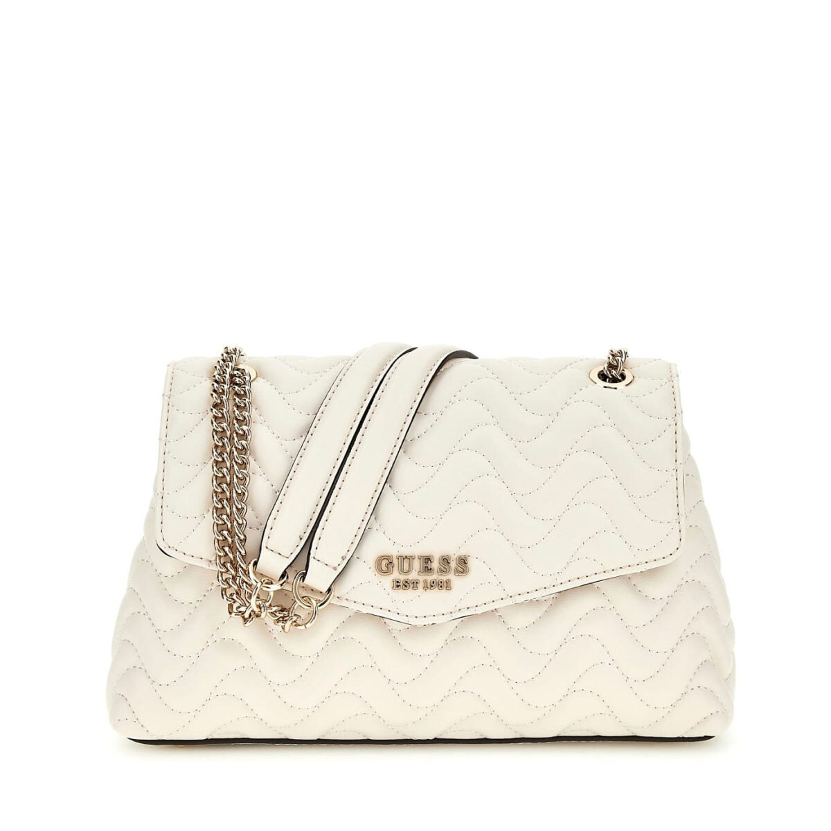 Guess dámská elegantní kabelka - béžovo bílá - One size
