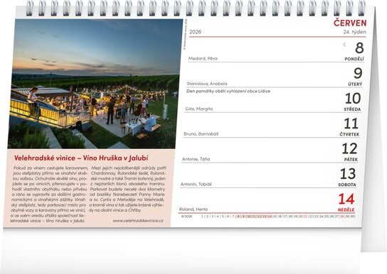 Putování za vínem 2026 - stolní kalendář