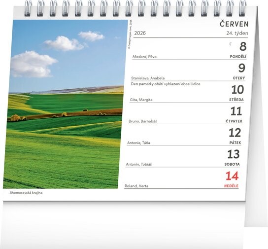 Nejkrásnější místa Čech a Moravy 2026 - stolní kalendář