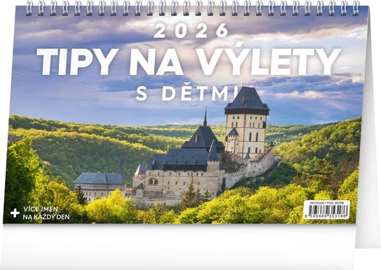 Tipy na výlety s dětmi 2026 - stolní kalendář