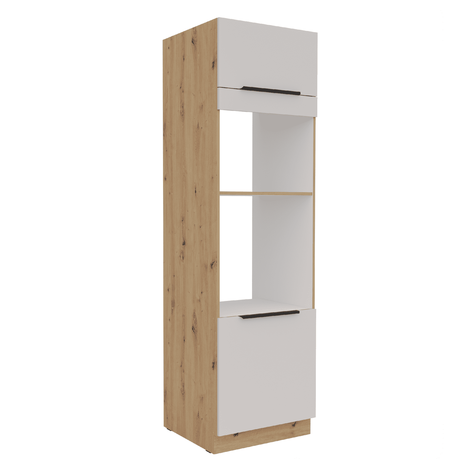 Vysoká skříňka pro vestavnou a mikrovlnou troubu Solea 60 DPM-210 2F Barva korpusu: Dub artisan, Barva dvířek: Kašmír