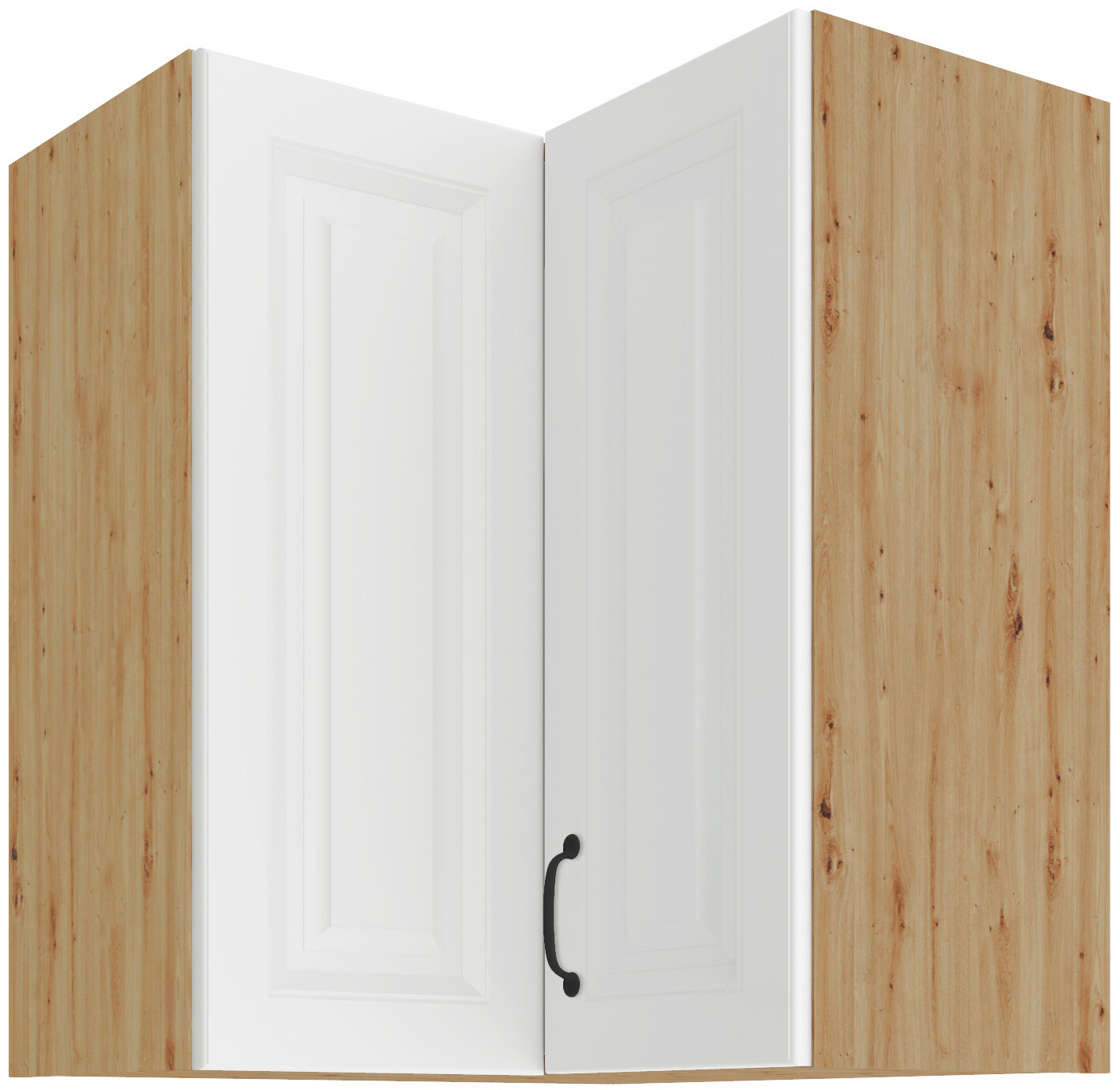 Horní rohová skříňka Stilo 60x60 GN-72 2F (90°) Barva korpusu: Dub artisan, Barva dvířek: Bílá