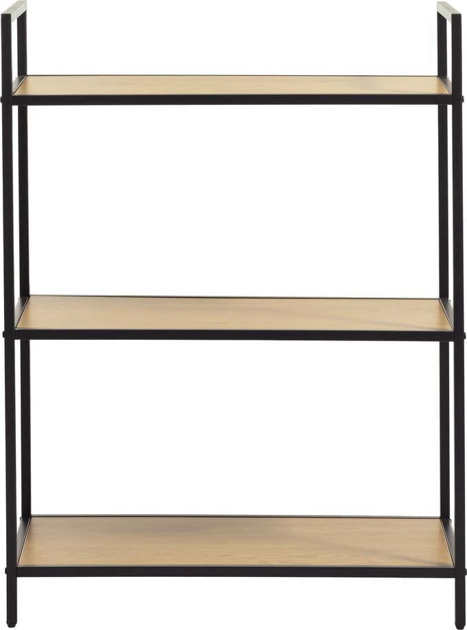 Černý/v přírodní barvě regál v dekoru dubu 70x89x35 cm Altino – Unique Furniture