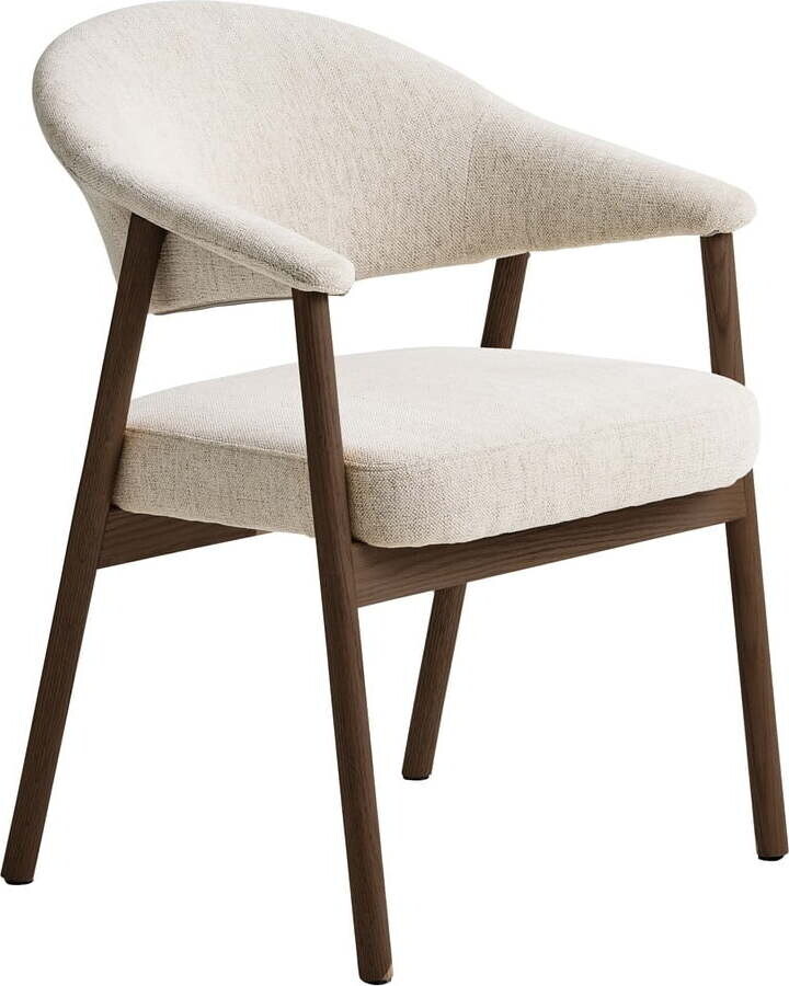 Krémové jídelní židle v sadě 2 ks s područkami z dubového dřeva Elk – Unique Furniture