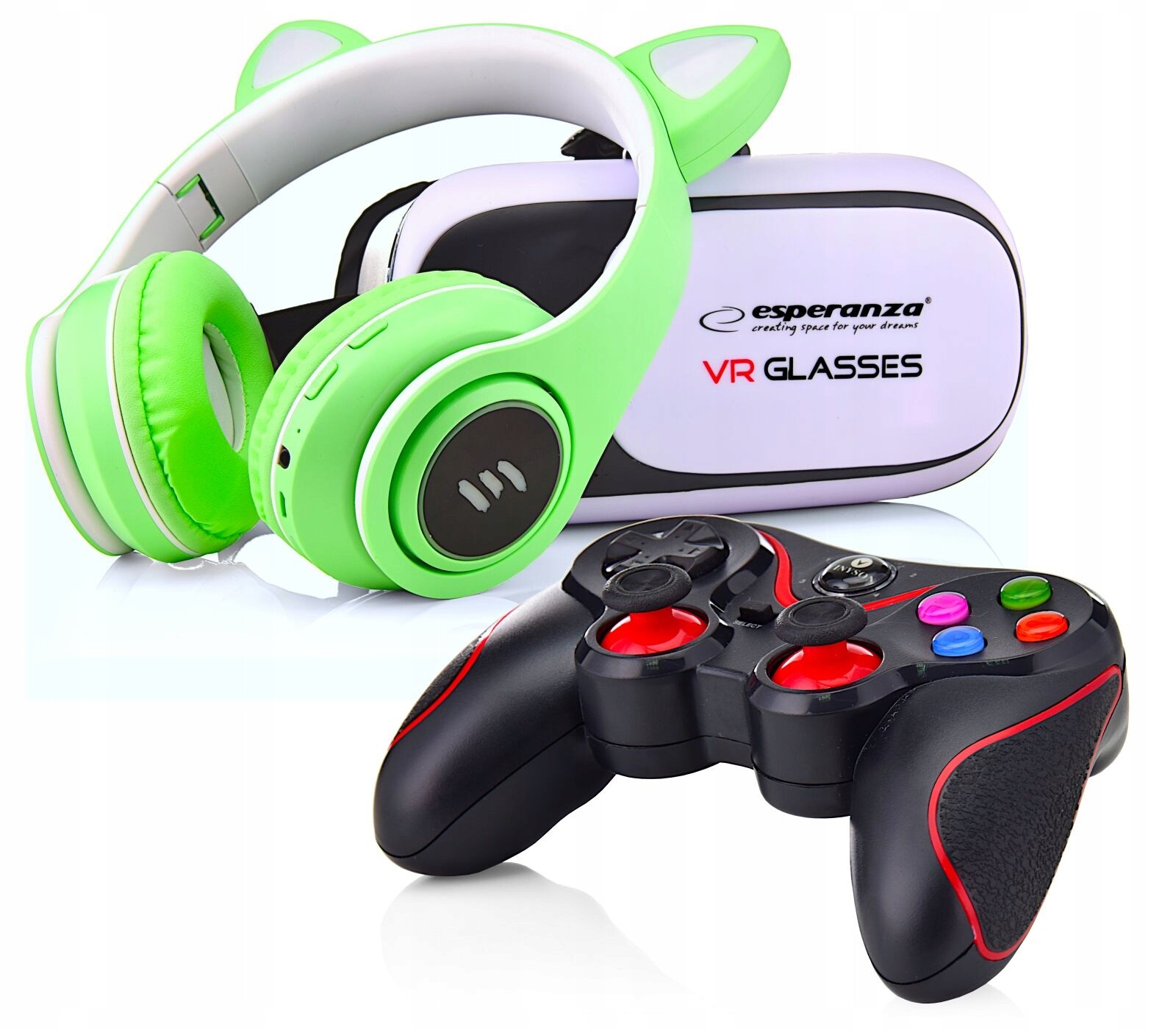 dárek K Hvězdičce Sada Vr Brýle 360 Stupňů +gamepad Bluetooht