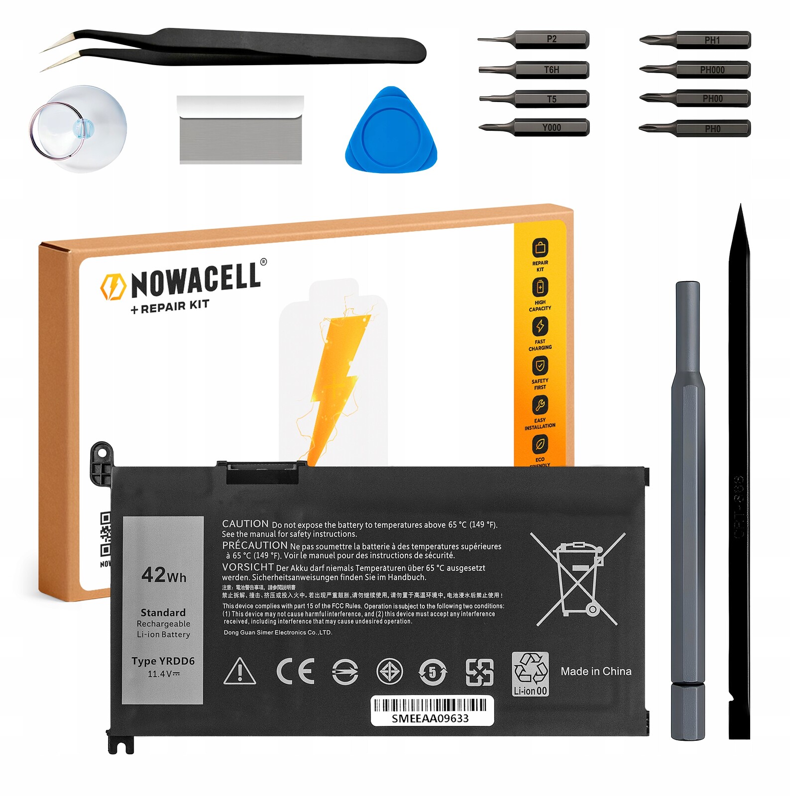 Baterie YRDD6 1VX1H VM732 42Wh pro Dell 5480 5585 5590 3793 3400 3500 5581