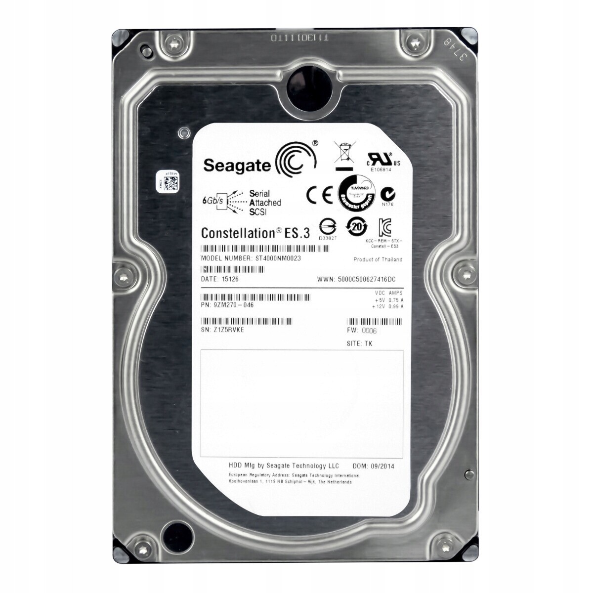 Seagate Constelation ES.3 4TB 7,2K 128MB SAS-2 3,5