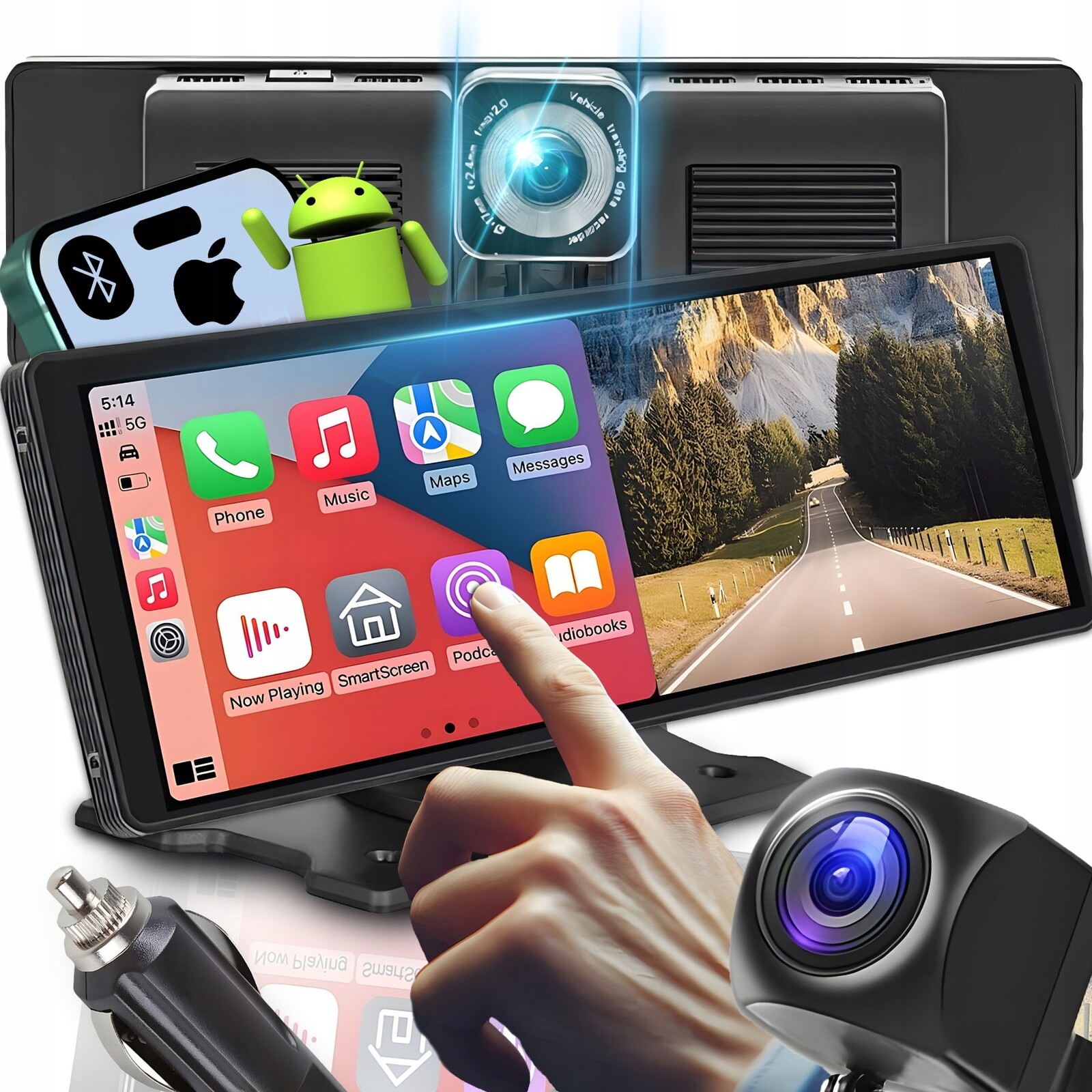 Radio Multimediální Stanice Automobilová Carplay Android Auto Couvací Kamera