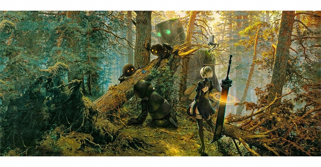 Herní Podložka Pod Myš 90x40 cm Roboti v lese Kraken Wargames