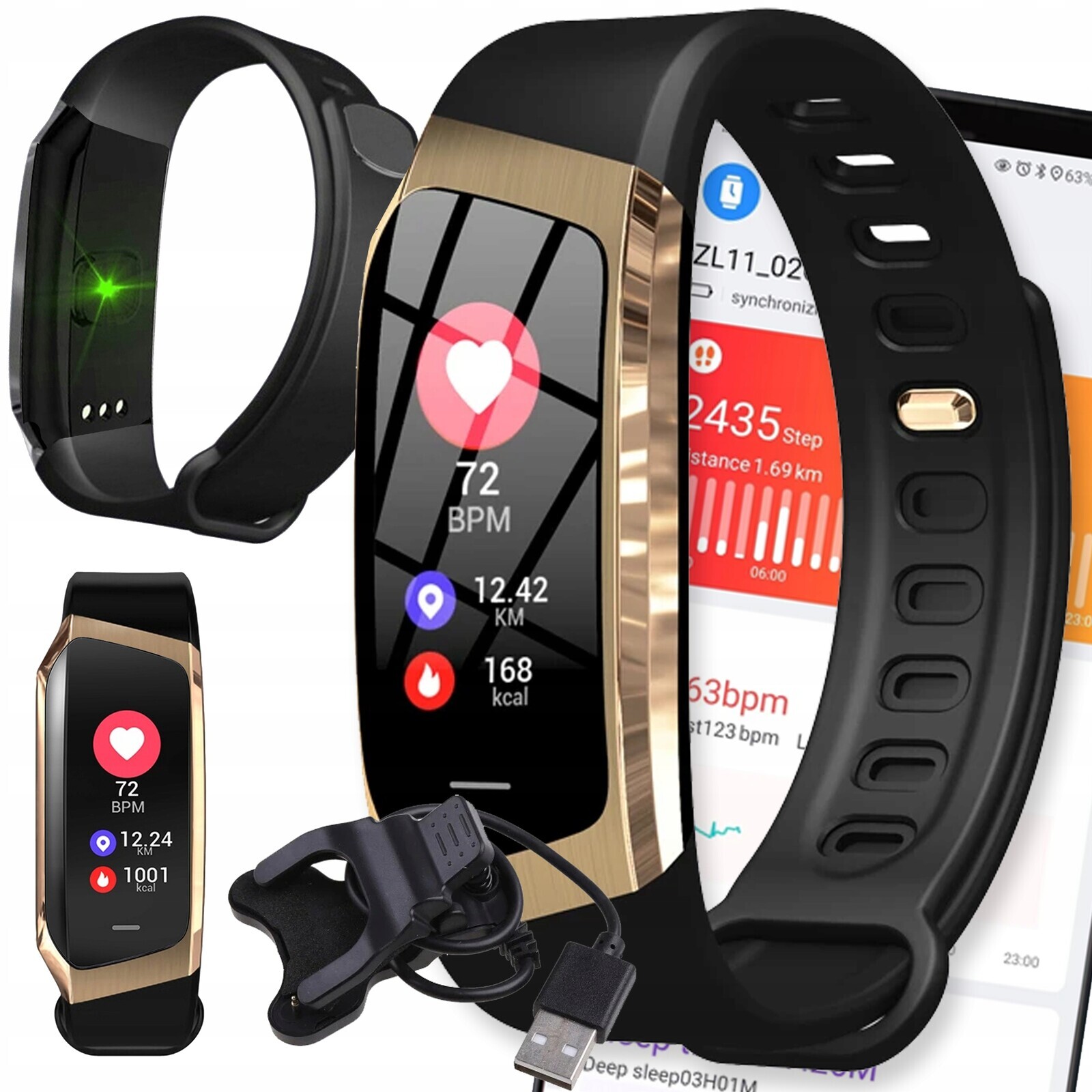 Smartband Band Řemínek Chytré Hodinky Dámské Chytré Hodinky Watch Amoled Pl Zlaté