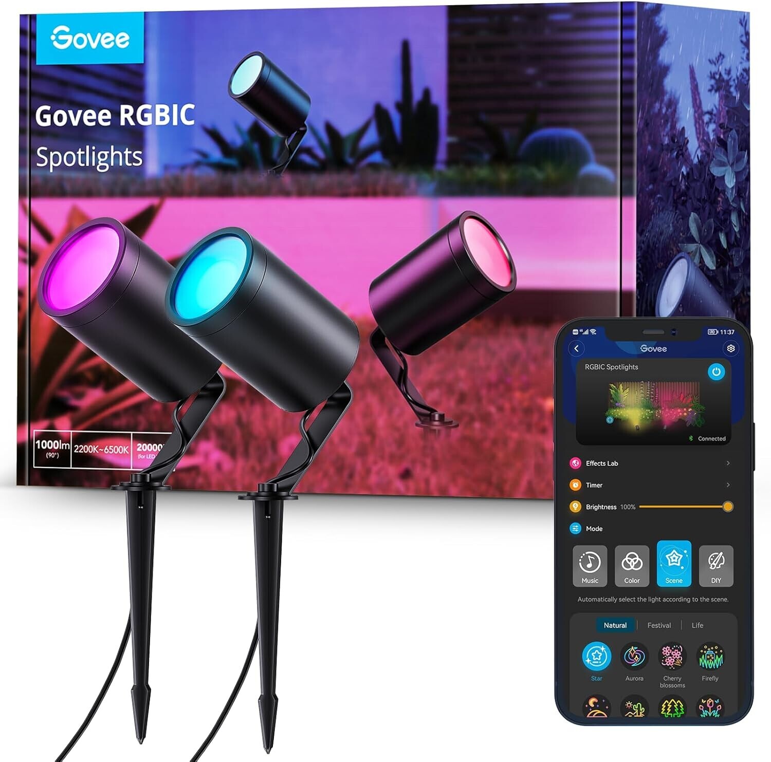 Venkovní Bodové Osvětlení Govee, Vánoční Dekorace, Voděodolné, 2KS