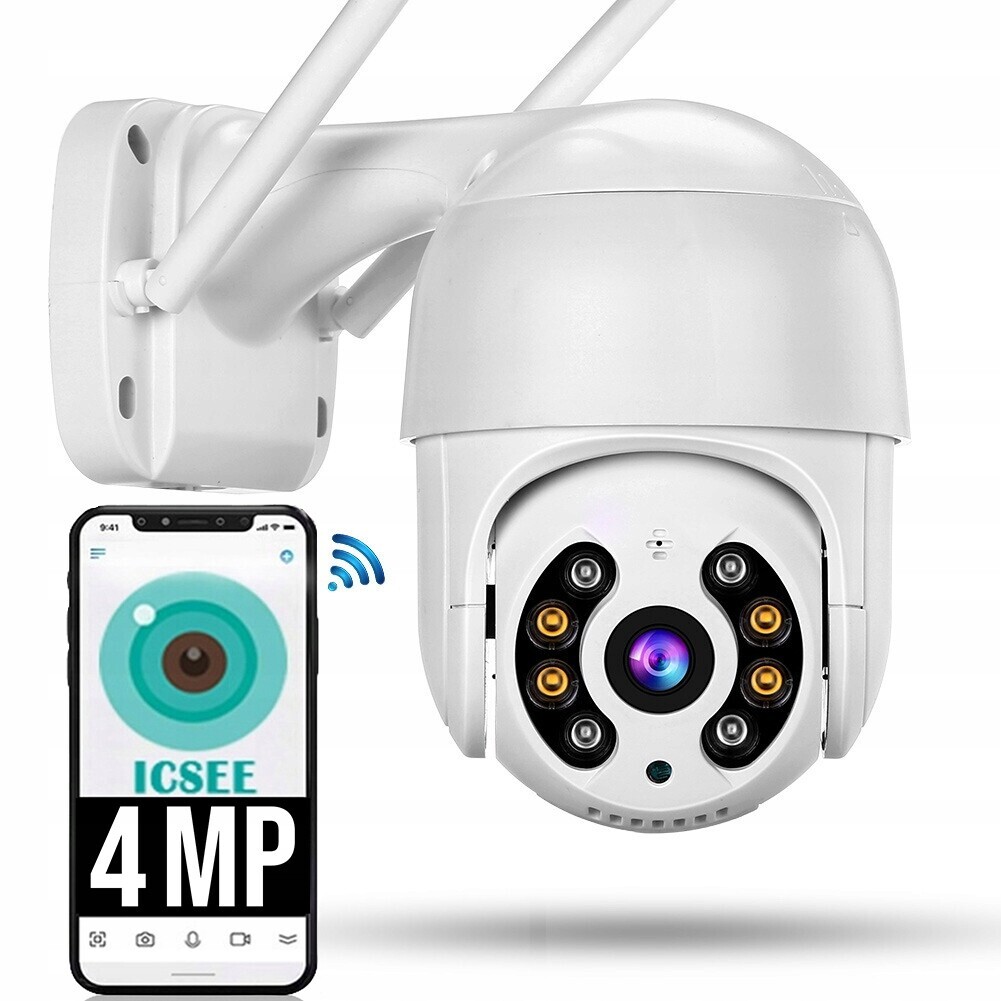 Venkovní Wifi Kamera 4MP Ultra Hd Otočná 4X Zoom Icsee